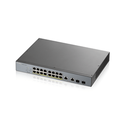 ZyXEL GS1350-18HP 16x GbE LAN PoE (250W) 2x GbE RJ45/SFP Combo port smart menedzselhető CCTV PoE switch