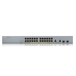 ZyXEL GS1350-26HP 24x GbE LAN PoE (375W) 2x GbE RJ45/SFP Combo port smart menedzselhető CCTV PoE switch