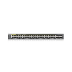 ZyXEL GS2220-50HP 44port GbE LAN 2xGbE SFP 4xGbE RJ45/SFP Combo port (375w) PoE L2 menedzselhető switch