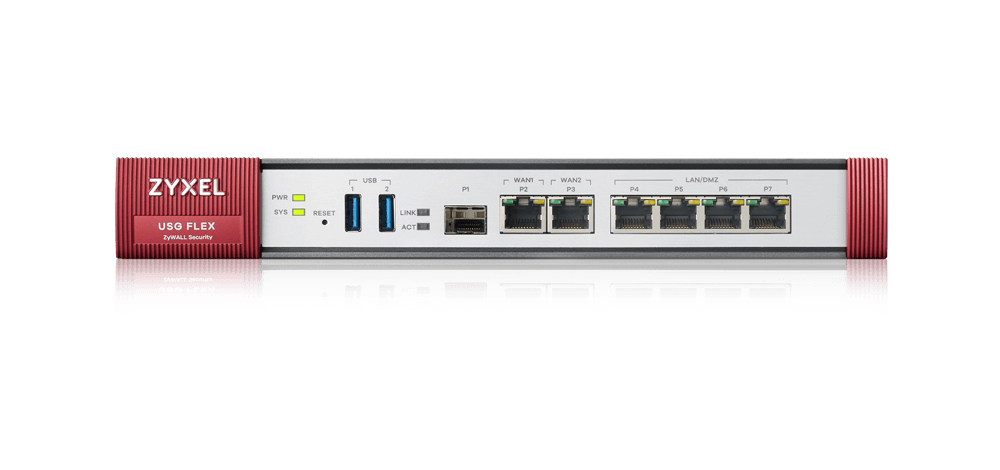 ZyXEL USGFLEX200 4xGbE LAN/DMZ 2xWAN 1xSFP 2xUSB port Tűzfal
