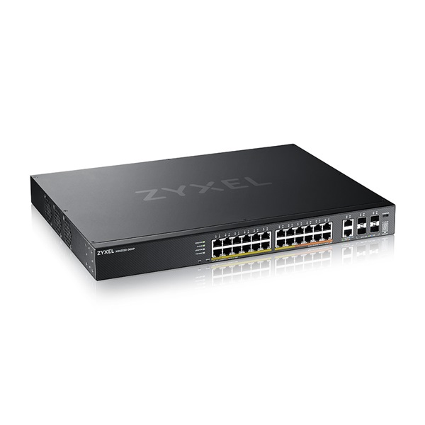 ZyXEL XGS2220-30HP 24xGbE PoE LAN 2x10mG RJ45 PoE LAN (400W) 4x10GbE SFP+ port L3 menedzselhető PoE switch