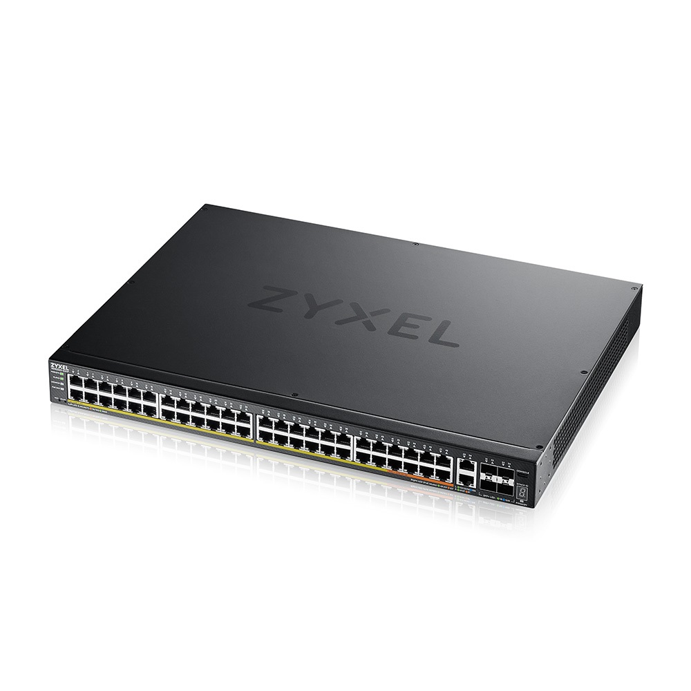 ZyXEL XGS2220-54FP 48xGbE PoE LAN 2x10mG RJ45 PoE LAN (960W) 4x10GbE SFP+ port L3 menedzselhető PoE switch
