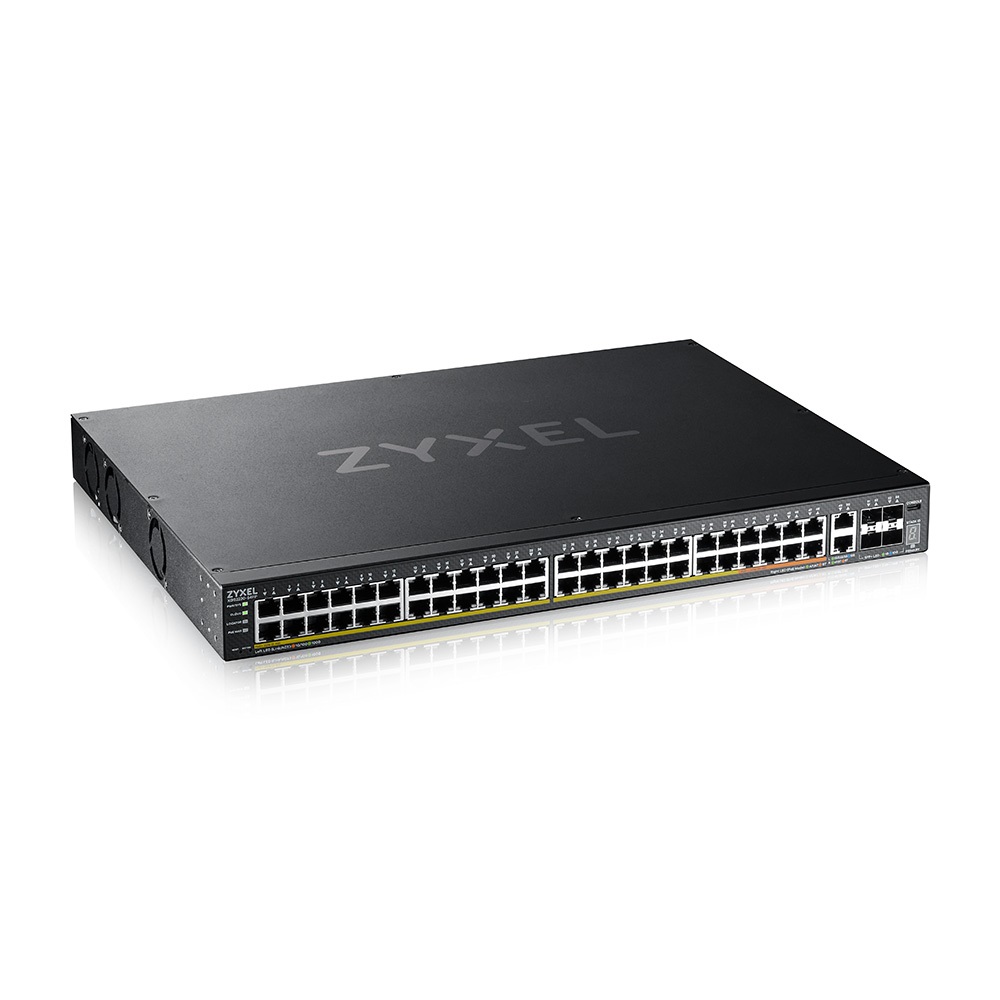 ZyXEL XGS2220-54FP 48xGbE PoE LAN 2x10mG RJ45 PoE LAN (960W) 4x10GbE SFP+ port L3 menedzselhető PoE switch
