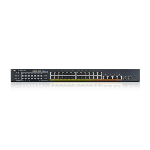 ZyXEL XMG1930-30HP 24x2.5GbE Multi-Gig PoE+ LAN (700W) 4x10GbE RJ45 2xSFP+ port L2 Smart menedzselhető PoE switch