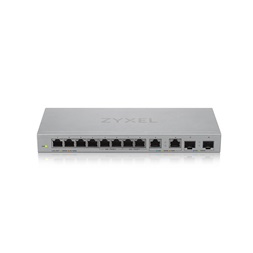 Zyxel XGS1010-12 v2 8xGbE LAN 2x2.5GbE Multi-Gig LAN 2xSFP+ port nem menedzselhető switch