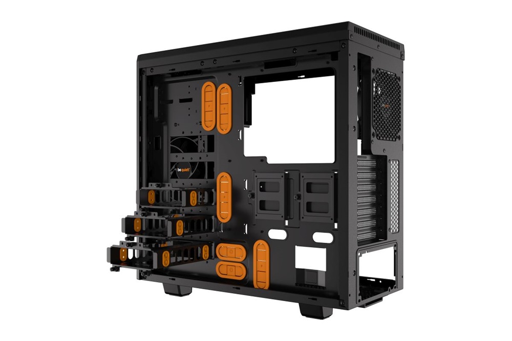 Be Quiet! Pure Base 600 fekete/narancssárga (táp nélküli) ablakos ATX ház