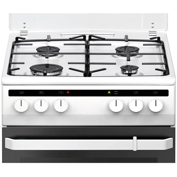 Amica 55343 fehér, szabadonálló, gáz, kombinált, főzőzóna: 4, sütő:62L, grill, tűzhely (Újszerű)