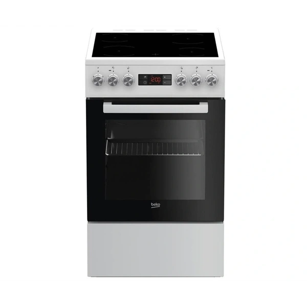 Beko FSM57300GW fehér, szabadonálló, kerámialapos, elektromos, főzőzóna: 4, sütő:55L, grill, tűzhely