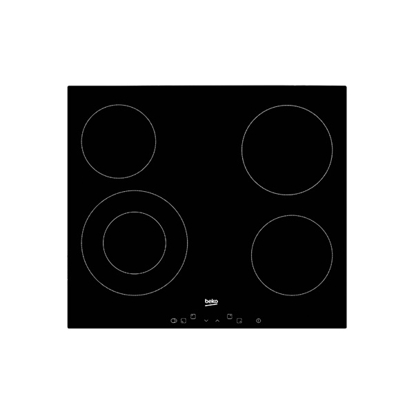 Beko HIC 64402 fekete, beépíthető, elektromos üvegkerámia, főzőzóna: 4, beépíthető méret: 56cm, főzőlap (Újszerű)