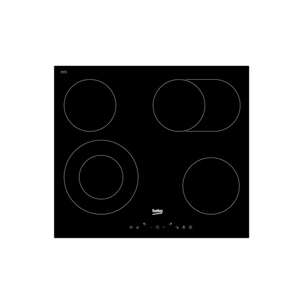 Beko HIC 64403 T fekete, beépíthető, elektromos üvegkerámia, főzőzóna: 4, beépíthető méret: 56cm, főzőlap (Újszerű)