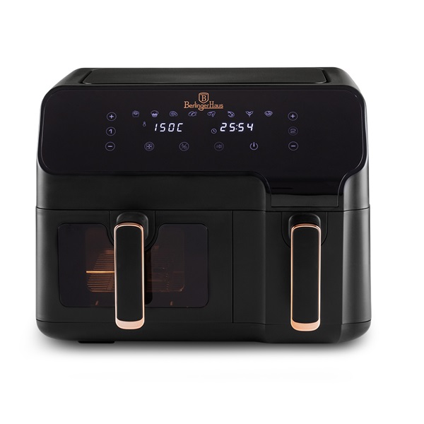 Berlinger Haus BH/9467 5,5L+3,5L fekete- rose gold dupla forrólevegős sütő