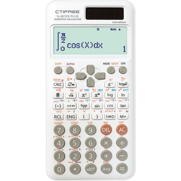 CTIFREE FC-991 ES PLUS 2nd FEHÉR tudományos számológép, 77x161mm, dual power, 2 év garancia (Újszerű)