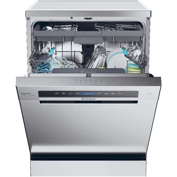 Candy CF 5C7F1X inox, programok száma: 8, szabadonálló, 15 terítékes mosogatógép 