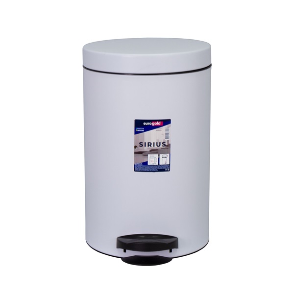 EUROGOLD SIRIUS 14l 40x25cm fehér pedálos szemetes (Használt - B)