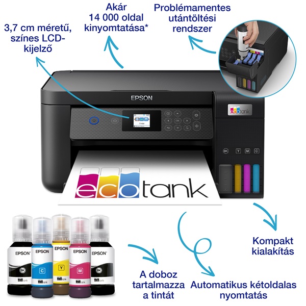 Epson EcoTank L4260 színes tintasugaras fekete multifunkciós nyomtató