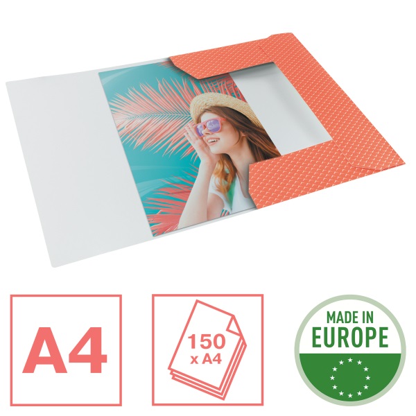 Esselte ColourBreeze karton korall gumis mappa