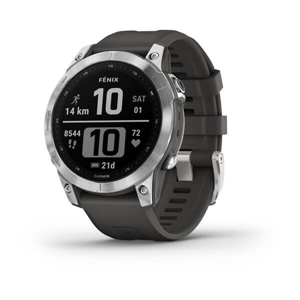 Garmin fenix 7 (47mm) szilikon pántos ezüst okosóra (Újracsomagolt)