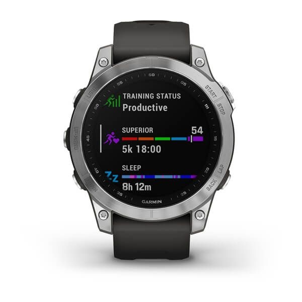 Garmin fenix 7 (47mm) szilikon pántos ezüst okosóra (Újracsomagolt)
