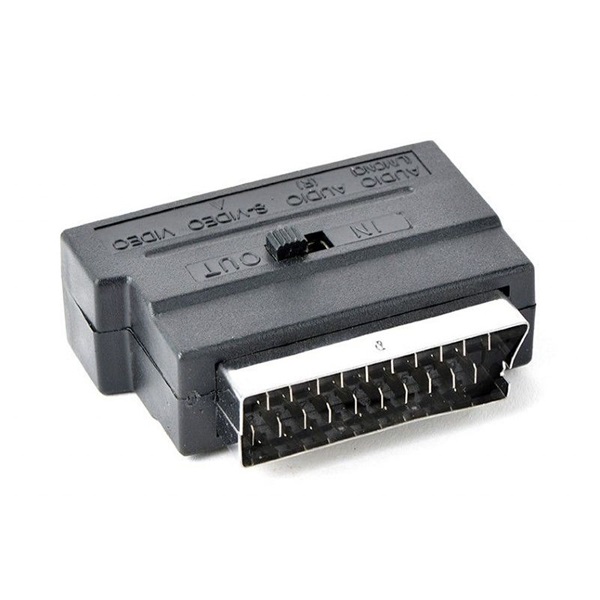 Gembird Scart -> 3db RCA S-Video M/F adapter fekete