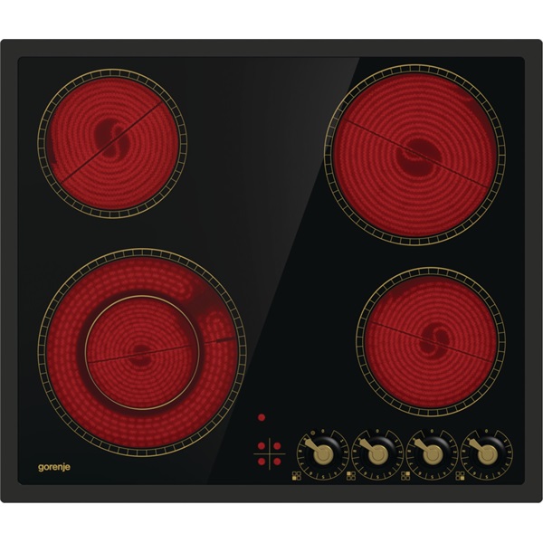 Gorenje EC642CLB fekete, beépíthető, elektromos üvegkerámia, főzőzóna: 4, beépíthető méret: 56cm, főzőlap