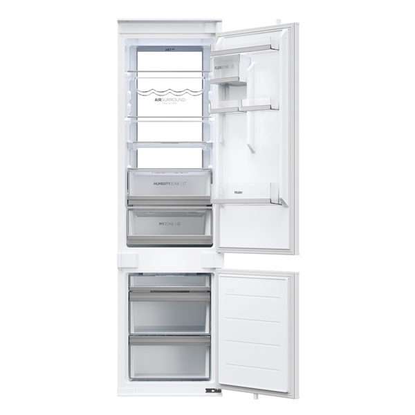 Haier HBW7519C fehér, alulfagyasztós, beépíthető, Hűtő:214L, Fagyasztó:86L, No frost hűtőszekrény
