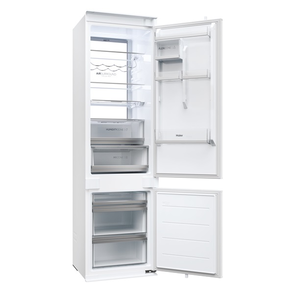 Haier HBW7519C fehér, alulfagyasztós, beépíthető, Hűtő:214L, Fagyasztó:86L, No frost hűtőszekrény