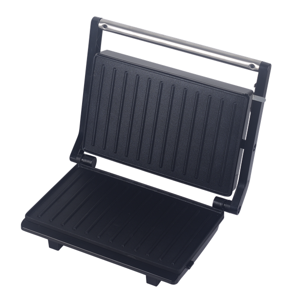 Hausberg HB-539IN 1300W fekete kontakt grill szendvicssütő, állítható termosztát, rozsdamentes ház