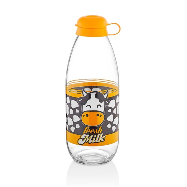 IRIS Alpen Milk üveg tejes palack 1.000ml, zöld, kék vagy narancs színű HN-1760