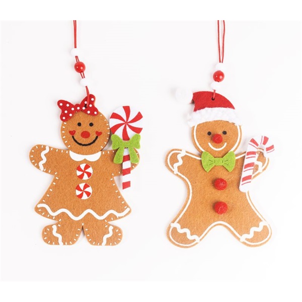 IRIS filc akasztós mézeskalács figura, fiú vagy lány 9 x 13,5 cm