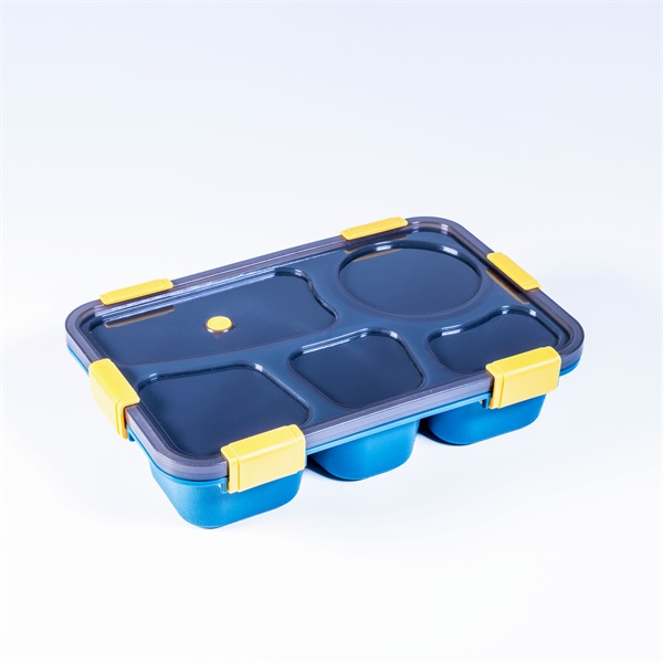 Iris KT-004-BL 5 rekeszes kék műanyag ételhordó doboz (Újszerű)