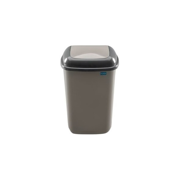 Plafor Quatro MOCCA 12 literes szürke/kávé rugós billenő fedeles szemetes