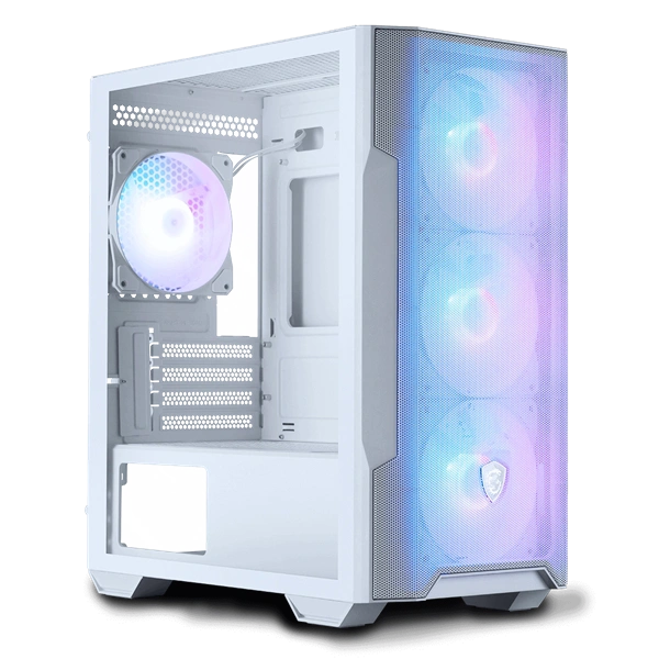 MSI FORGE M100R (táp nélküli) ablakos 4xARGB fehér mATX ház