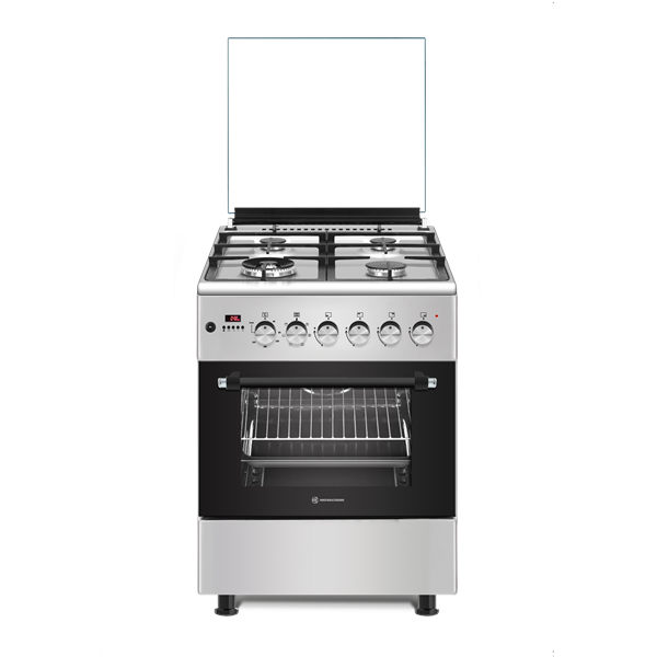 Novacook F6TS40EG-HI Exclusive Line 60 inox, szabadonálló, gáz, kombinált, főzőzóna: 4, sütő:56L, grill, tűzhely