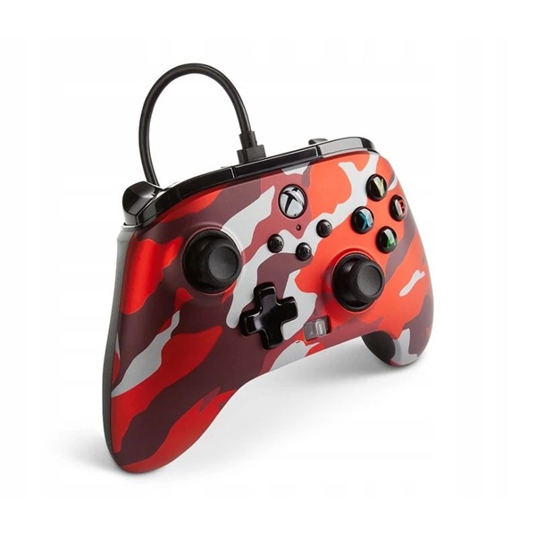 PowerA 1525942-01 Enhanced Wired Xbox Series X|S/Xbox One/PC Red Camo vezetékes kontroller
