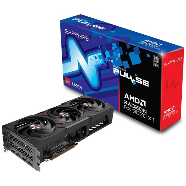 Sapphire PULSE AMD RX 9070 XT OC 16GB GDDR6 256bit PCIe videókártya (Újracsomagolt)