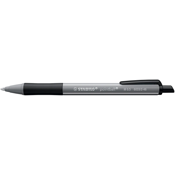 Stabilo Pointball Colorful nyomógombos sötétszürke testű fekete golyóstoll