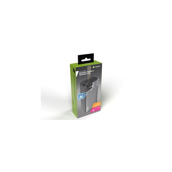 Tracer Blaze 30 000 mAh PD 65W Quick Charge 3.0 fekete hordozható power bank