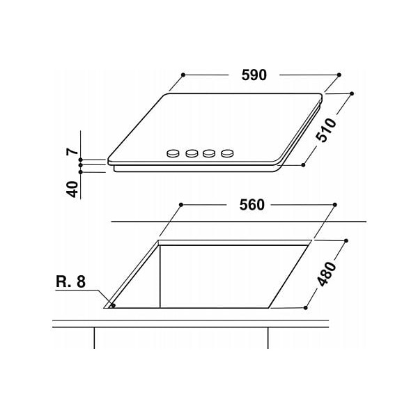 Whirlpool GMWL 628/IXL EE inox, beépíthető, gáz, főzőzóna: 3 +1 wok égőfej, beépíthető méret: 56cm, főzőlap