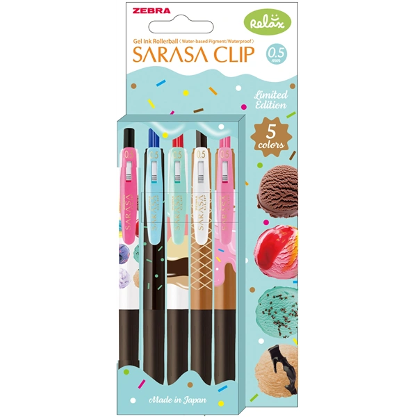 Zebra Sarasa Clip 0,7 Ice Cream 5 db zselés toll készlet